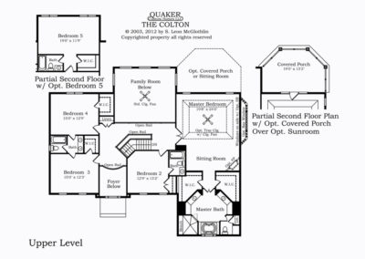 "The Colton" upper level floor plan.