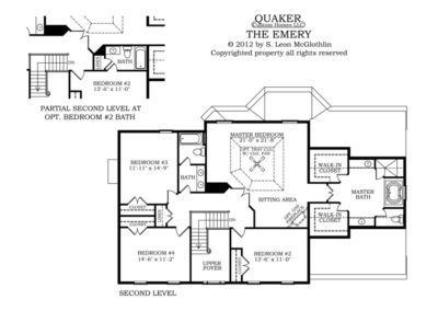 "The Emery" second level floor plan.