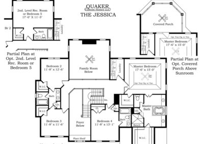 "The Jessica" upper level floor plan.
