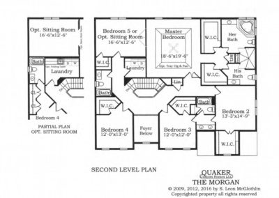 "The Morgan" second level floor plan.