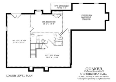 "Sherman Hall" lower level floor plan.