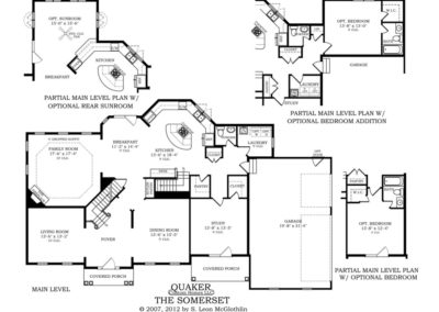 "The Somerset" first floor, main level floor plan.
