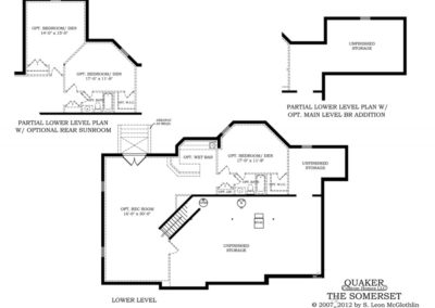 "The Somerset" lower level floor plan.
